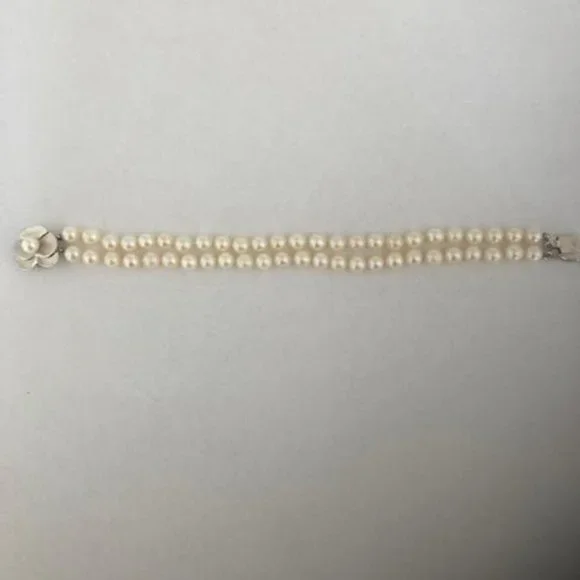14K Double Strand Cultured Pearl Bracelet